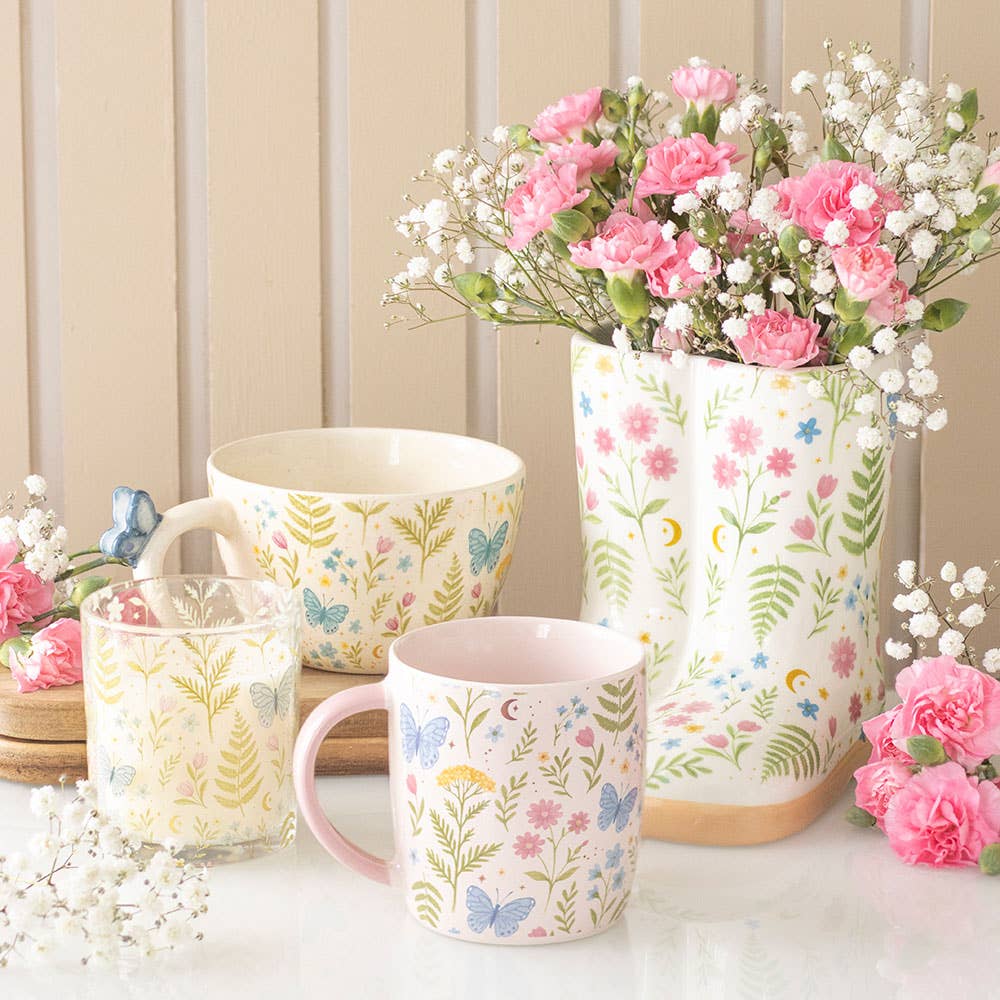 Mug à motif floral Luna Bloom avec papillon