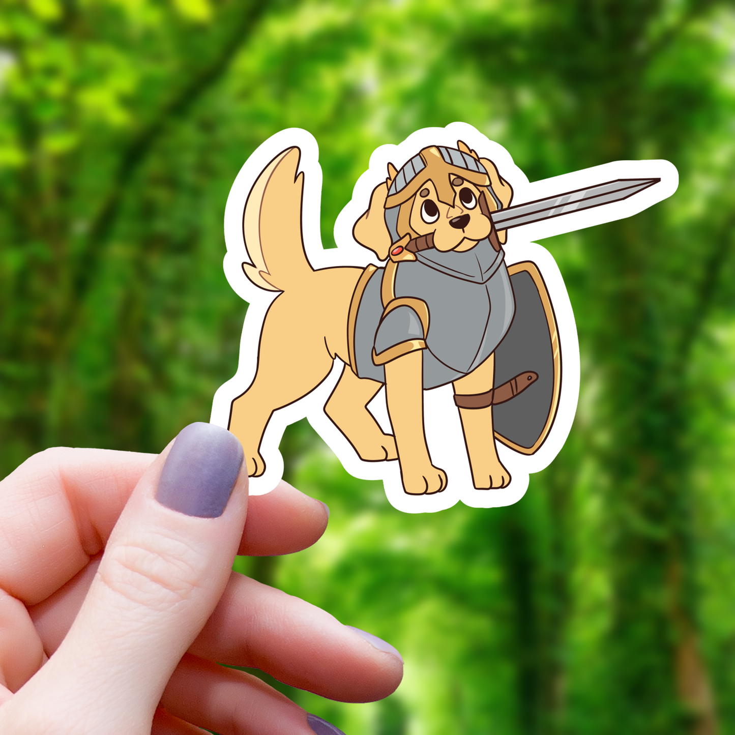 Golden Paladin RPG Dog Sticker