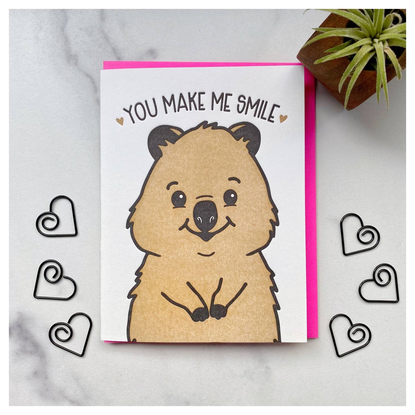 Carte de vœux Quokka « You make me Smile »