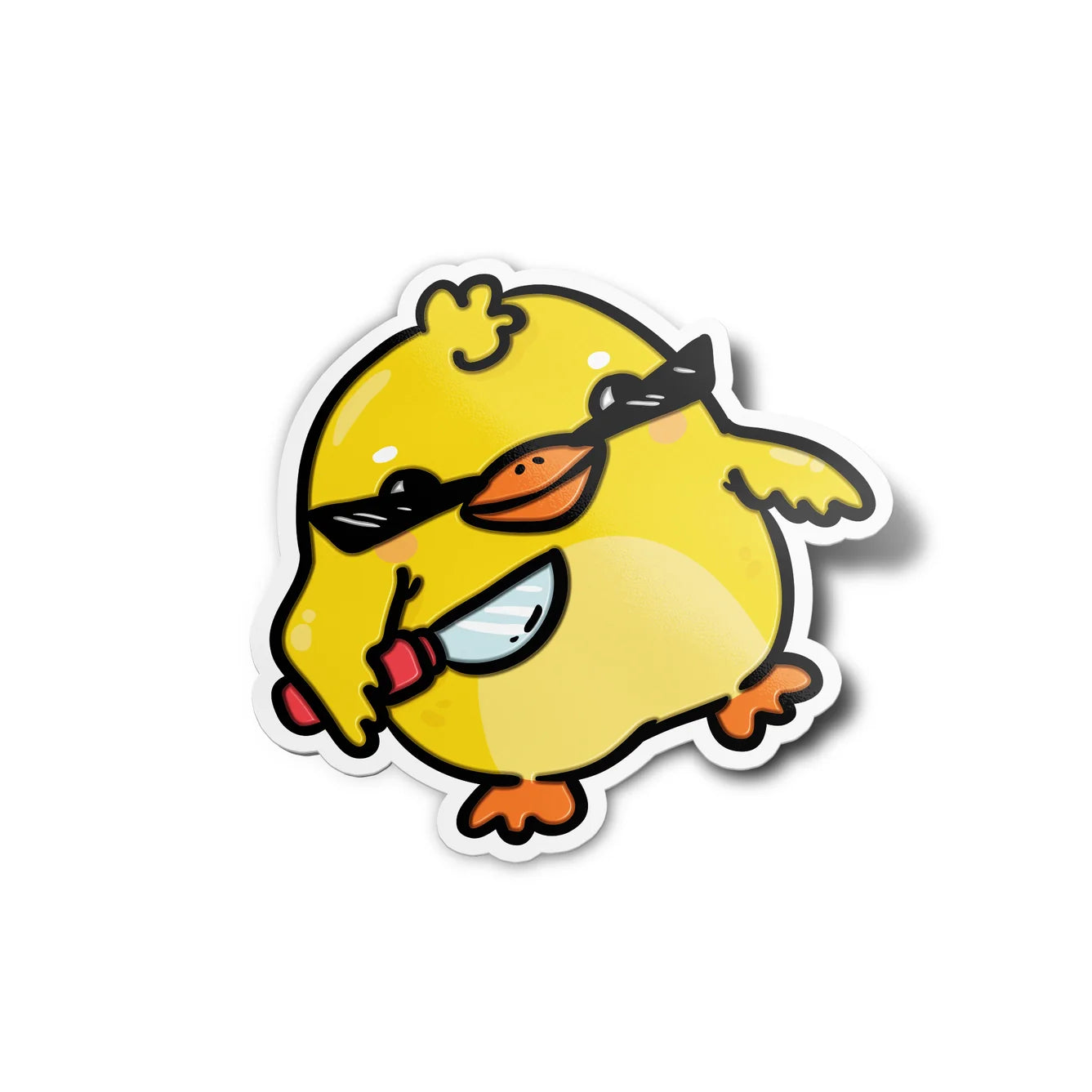 autocollant canard avec couteau et lunettes de soleil girls printing house 21039436