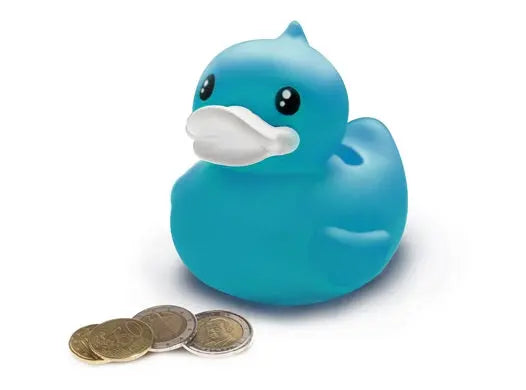 petite canard tirelire bleu b duck