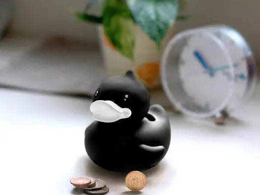 petite canard tirelire noir b duck