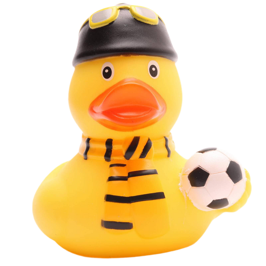 canard supporter de foot jaune et noir factotum