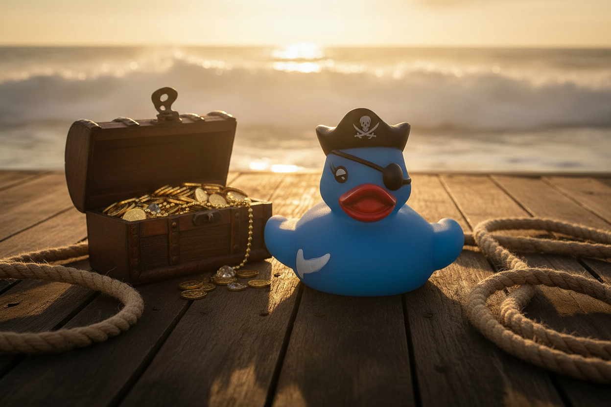 Blaue Piraten-Badeente