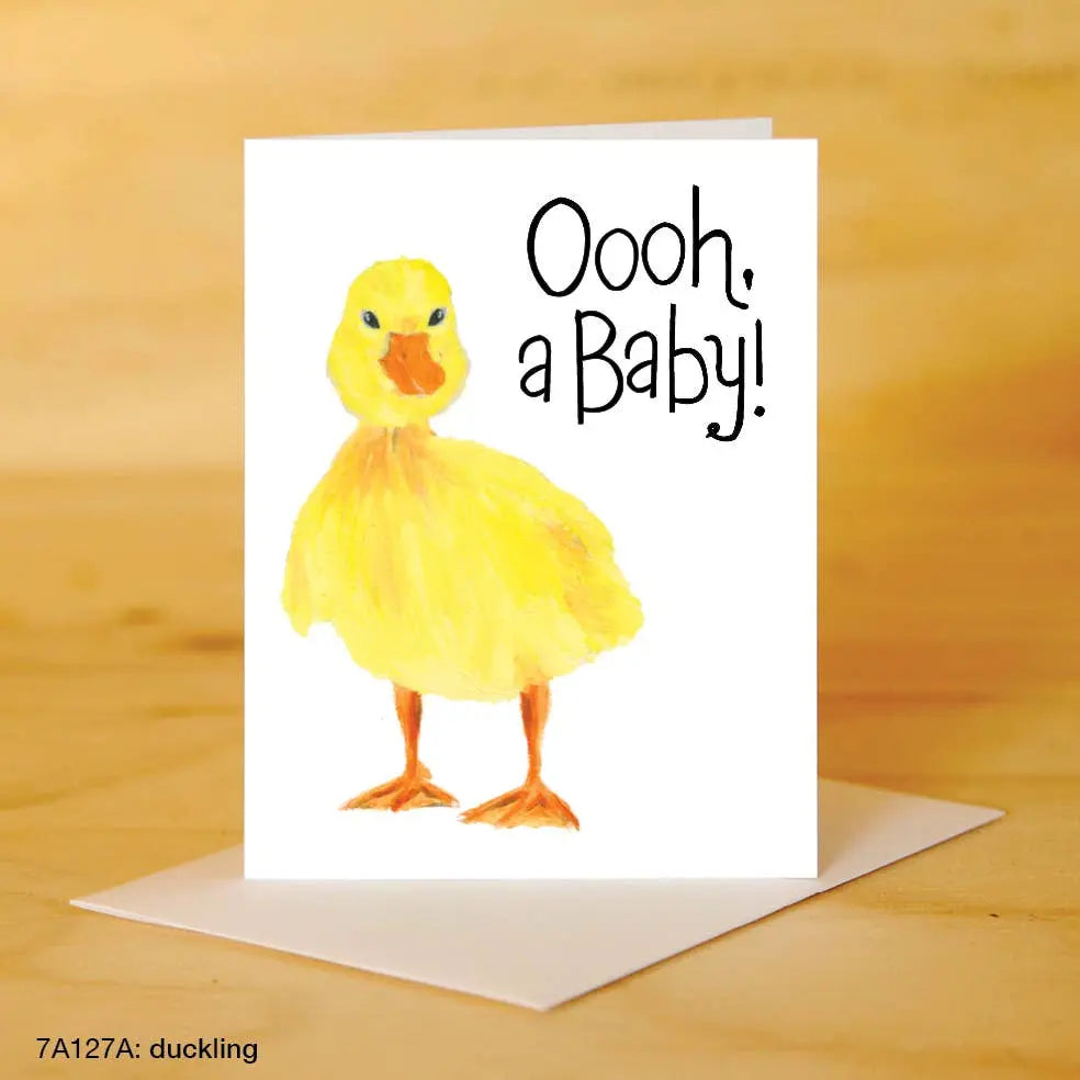 carte de naissance canard printed canvas