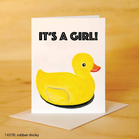 carte de naissance fille canard printed canvas