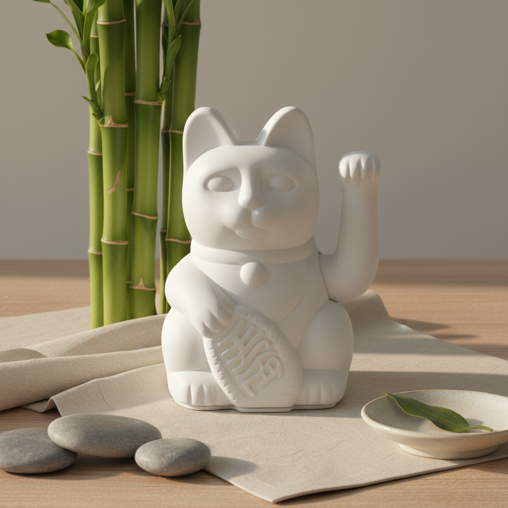 Λευκή τυχερή γάτα