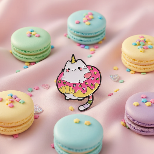Pins Cat Unicorn Donuts