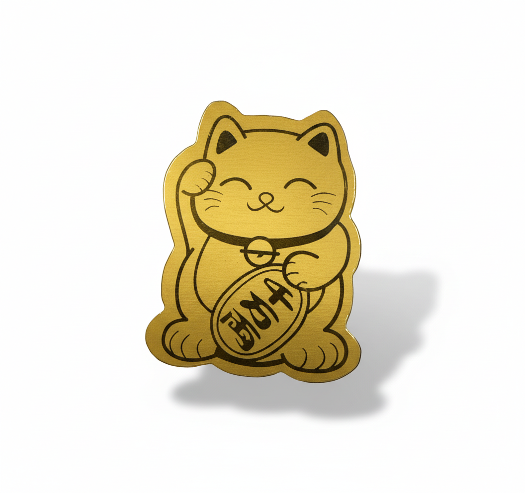 Sticker Chat Chanceux Doré