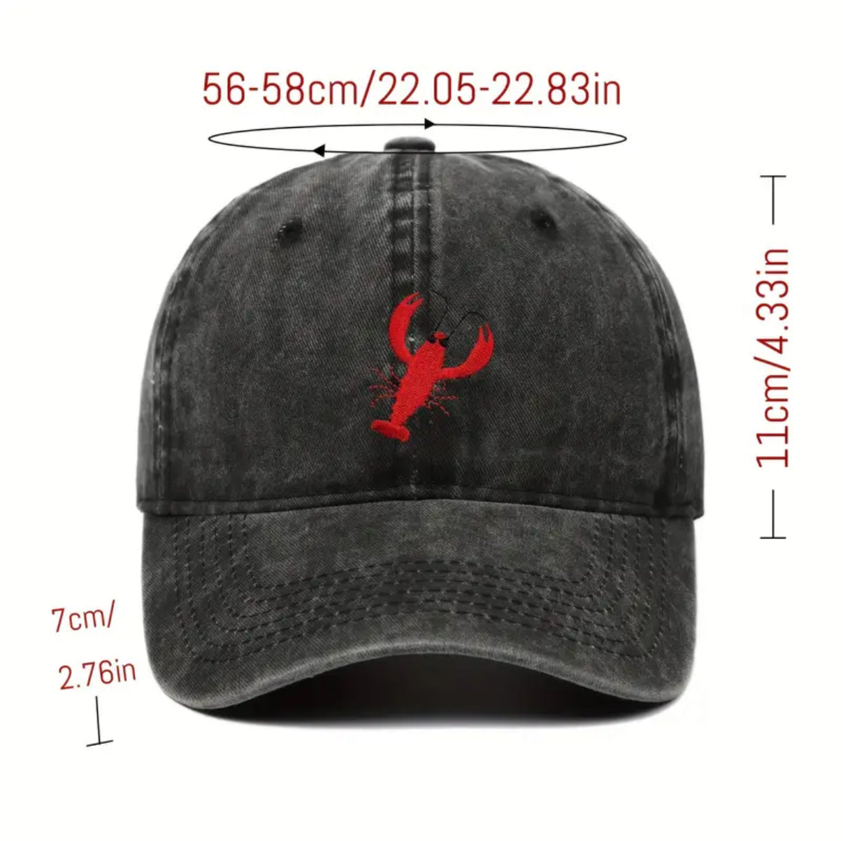 casquette homard brode