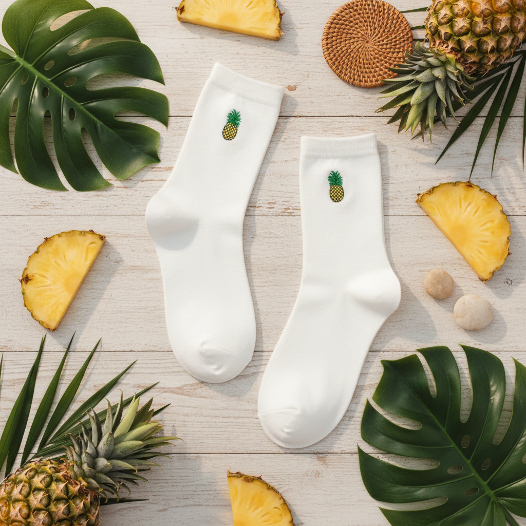 Чорапи с бродирани ананаси