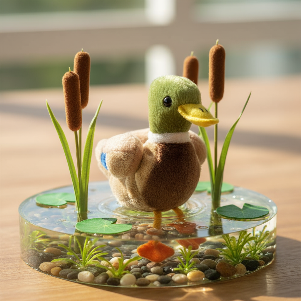 Green-headed duck finger puppet