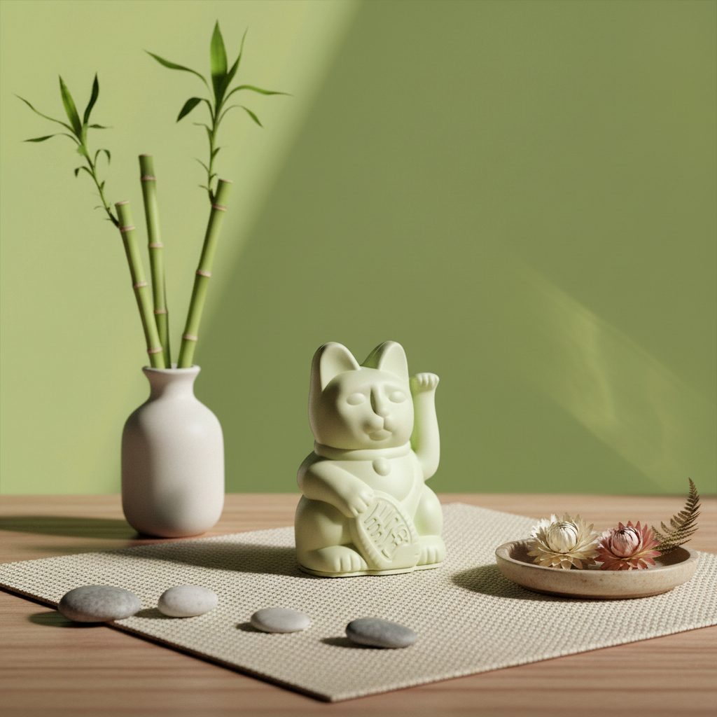 Mini világoszöld Lucky Cat