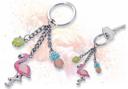 porte cles flamant rose flamingo troika