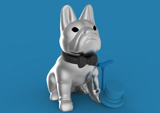 porte cles bull dog argente metalmorphose