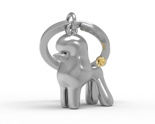 porte cles caniche argente metalmorphose