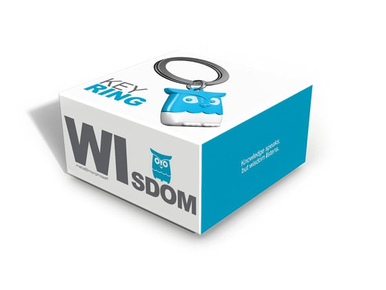 porte cles hibou bleu metalmorphose