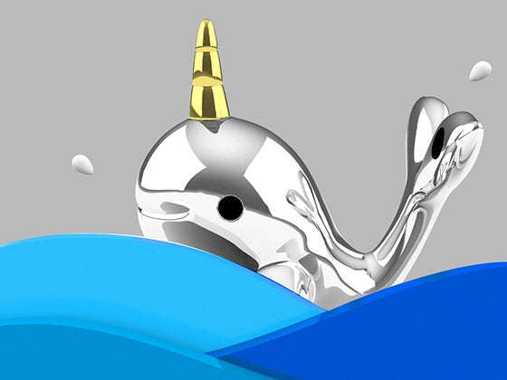 porte cles narval argente metalmorphose