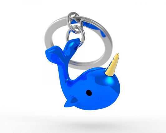 porte cles narval bleu metalmorphose