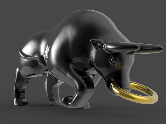 porte cles taureau noir metalmorphose