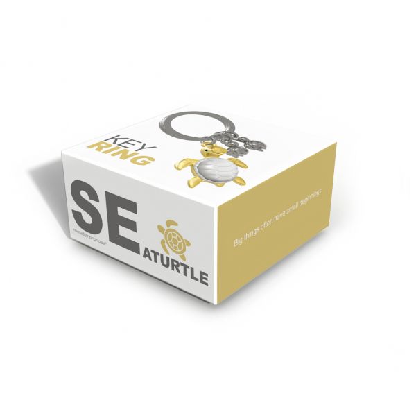 porte cles tortue de mer doree metalmorphose