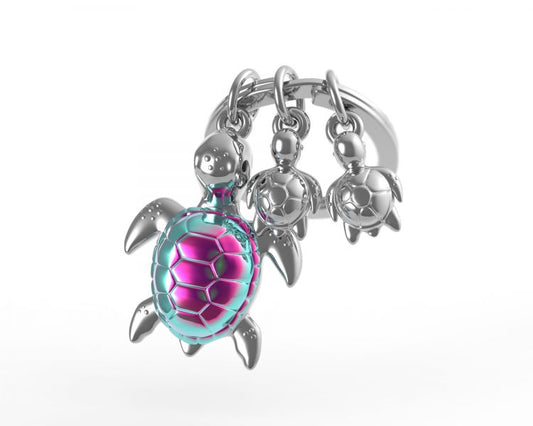 porte cles tortue de mer arc en ciel metalmorphose