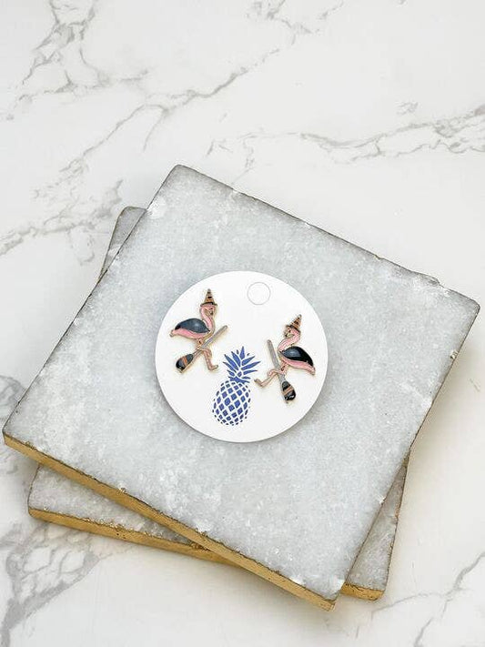 Σκουλαρίκια Φλαμίνγκο αποκριών - Μάγισσα