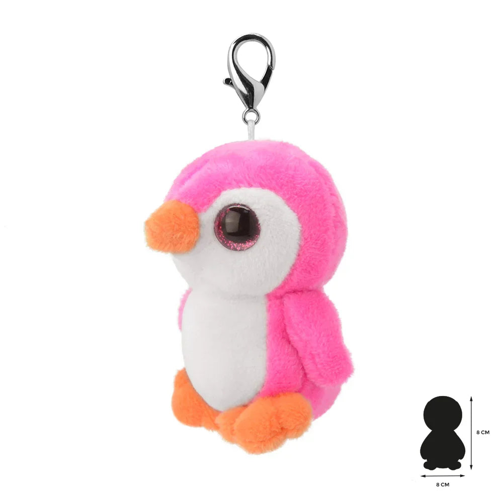porte cles peluche pingouin rose wild planet K8328 5600991983280