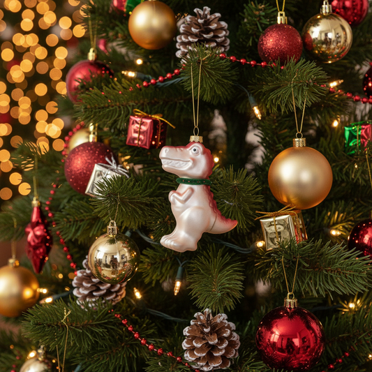 白色恐龙圣诞摆设