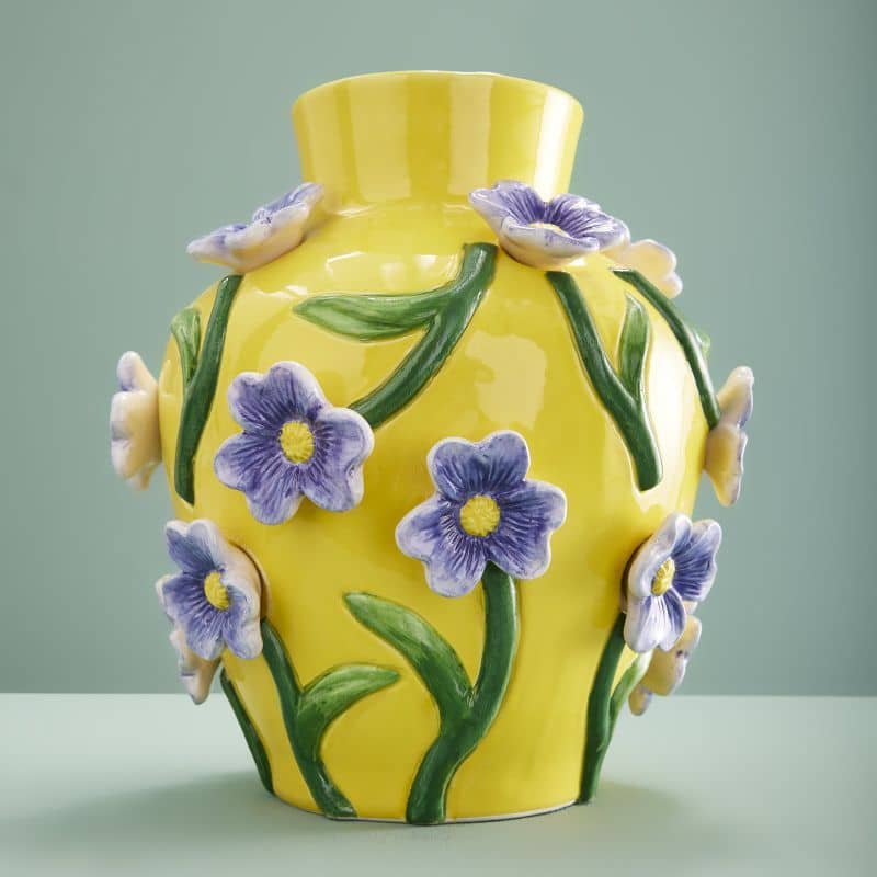 Mr. Flowers Vase, Dolomite Yellow, 23 x 23 x 26 cm