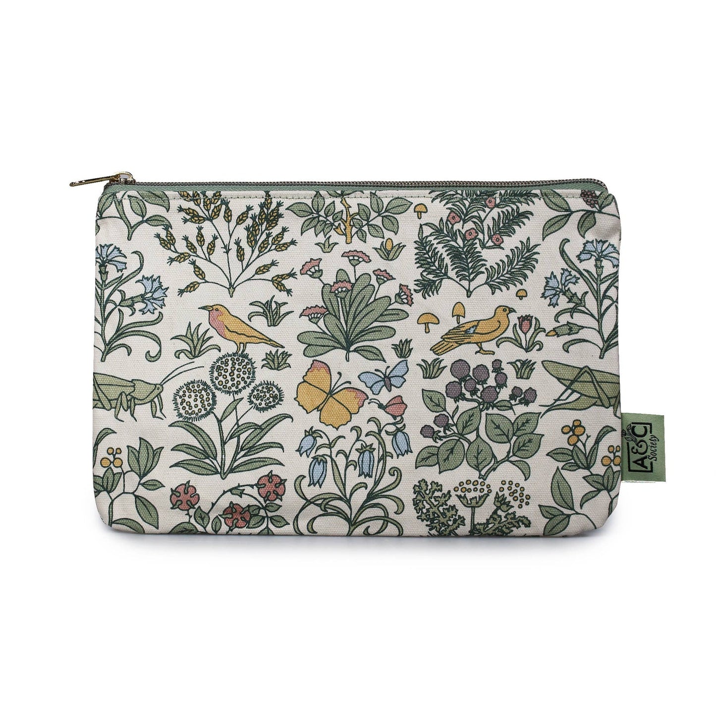 Pochette en coton recyclé Voysey Jardin botanique Faune