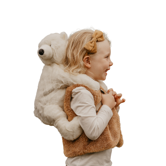 Sac à dos peluche enfant ours polaire - Wild & Soft