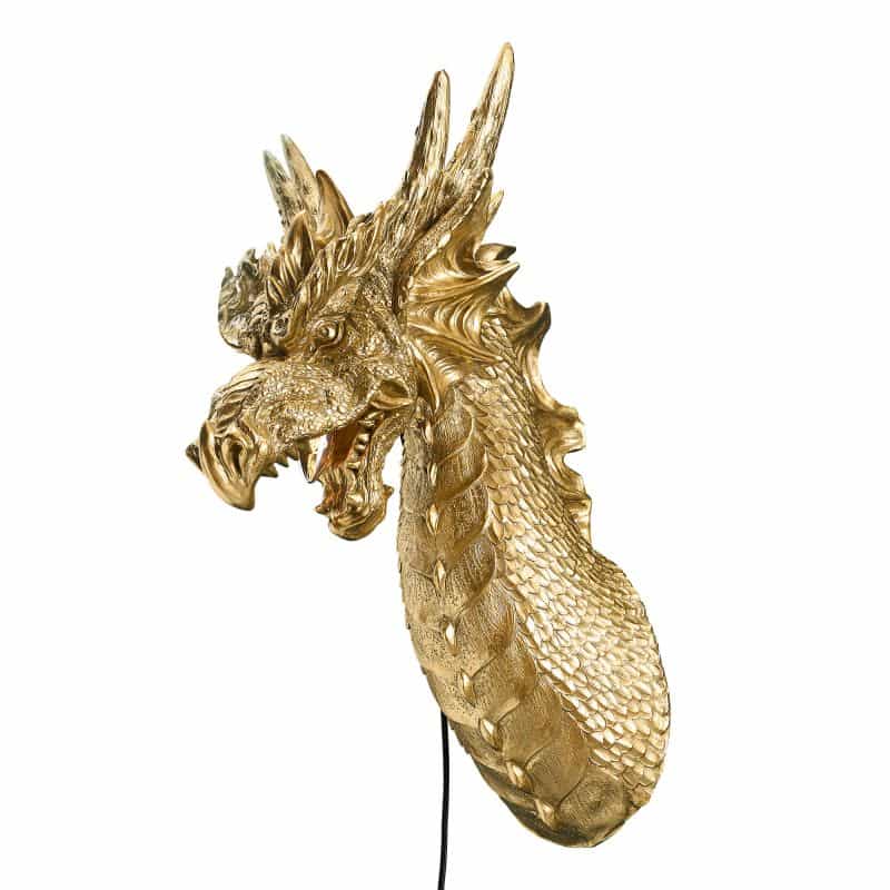 Applique murale Dragon Drake, or, 66 x 27 x 41 cm