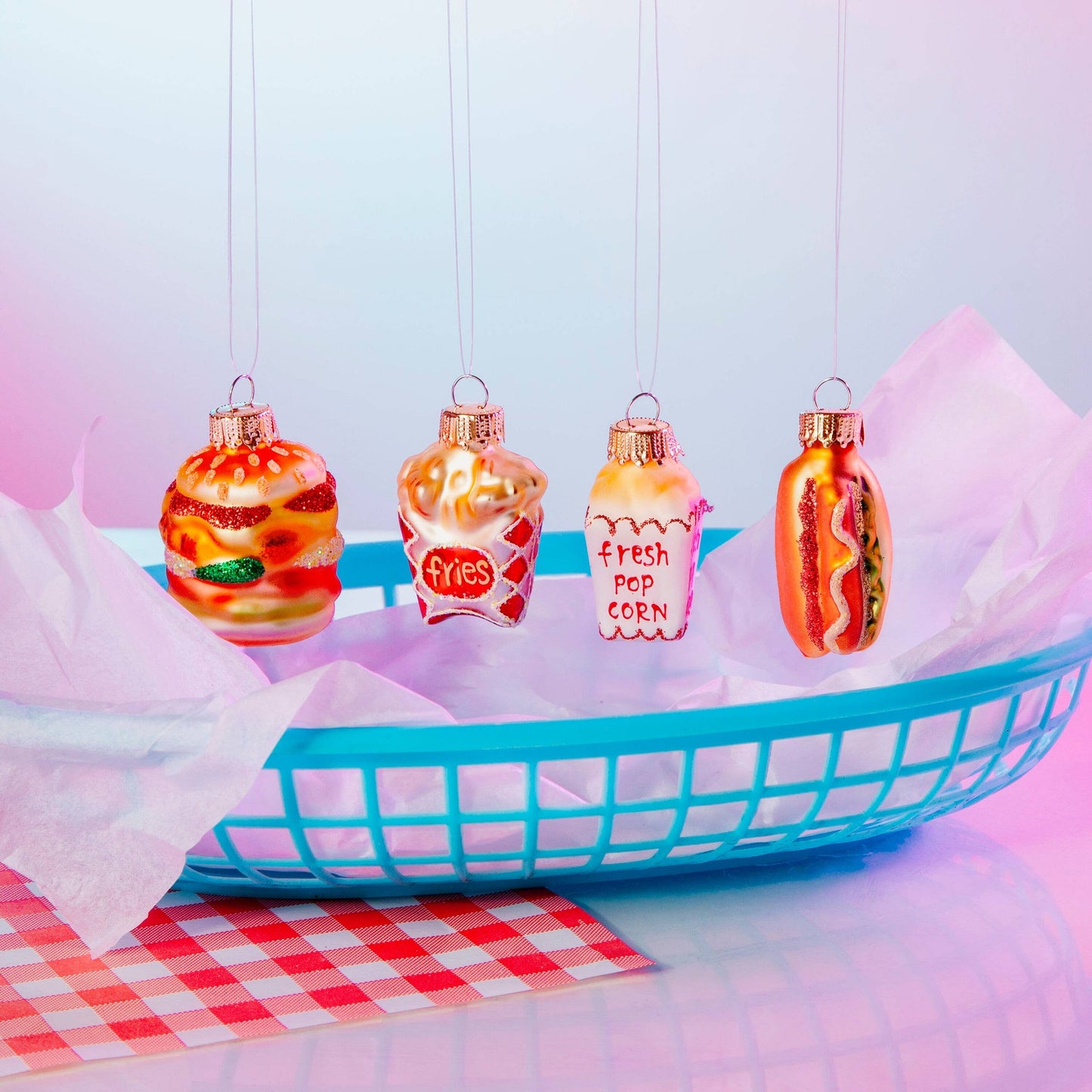 Mini Boules de Noël Fast Food 4-Pack