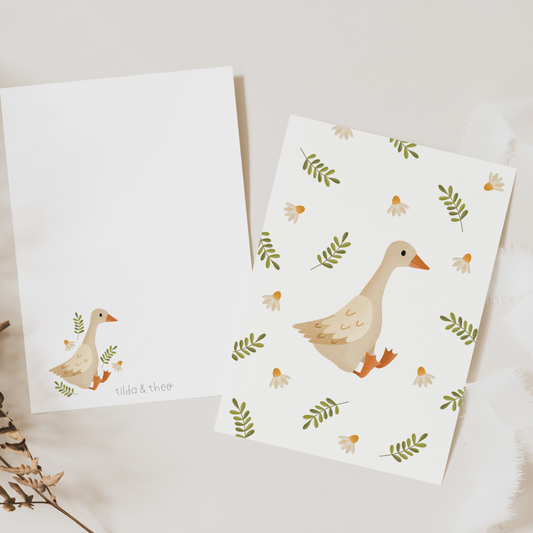carte de voeux canard tilda theo
