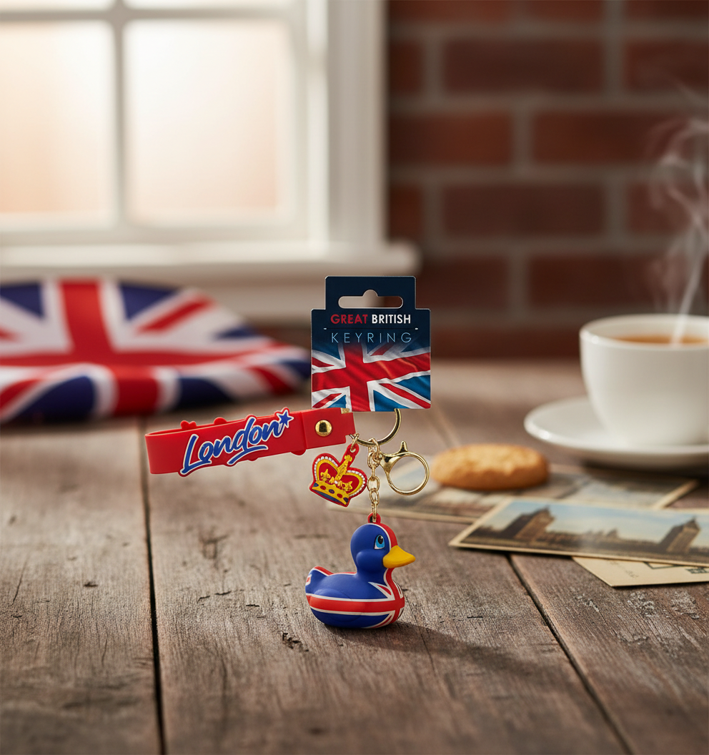 Union Jack Duck Keychain