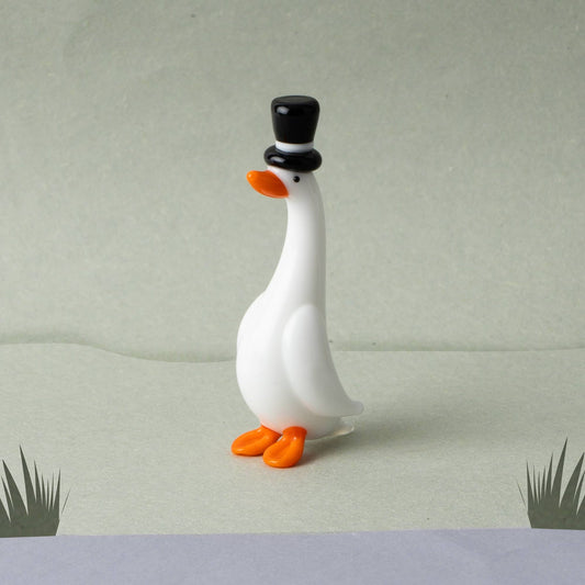 Figurine en verre Canard Gentleman
