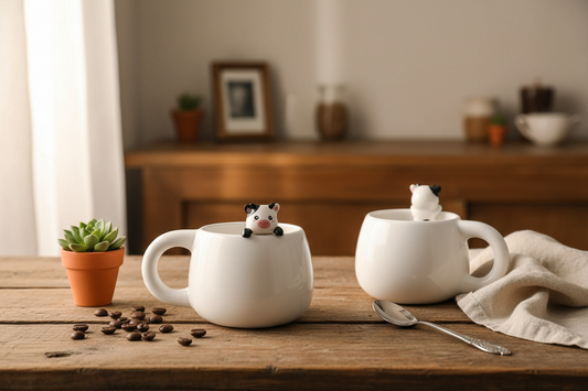 Tasse mit Kuh-Figur