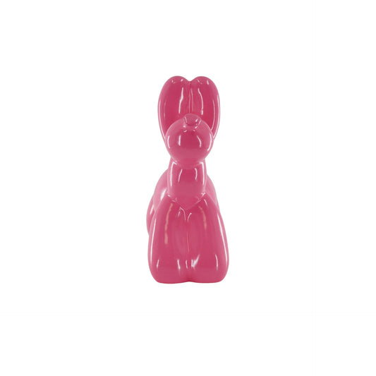 Ornement - Tirelire Chien Ballon - Rose Néon - 17x7x17cm