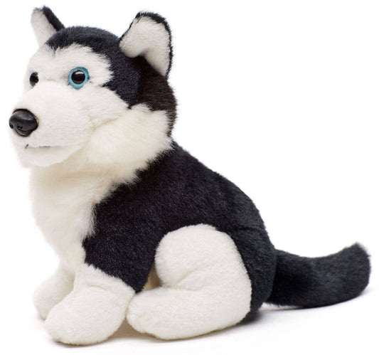 Peluche Husky noir assis Uni Toys