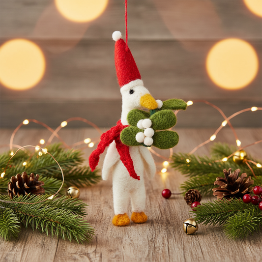 Χριστουγεννιάτικη μπάλα από τσόχα πάπιας "Christmas Quacker"