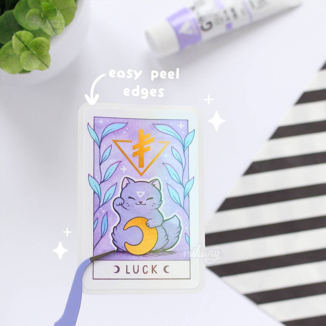 autocollants chat chanceux lunaire nikury
