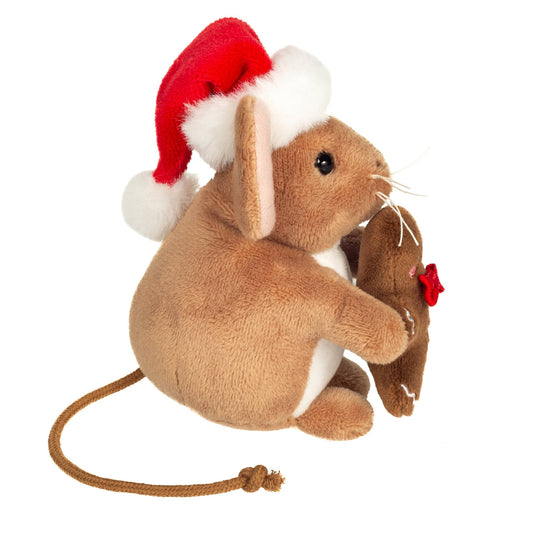 Christmas Mouse Plush Toy with Gingerbread Man