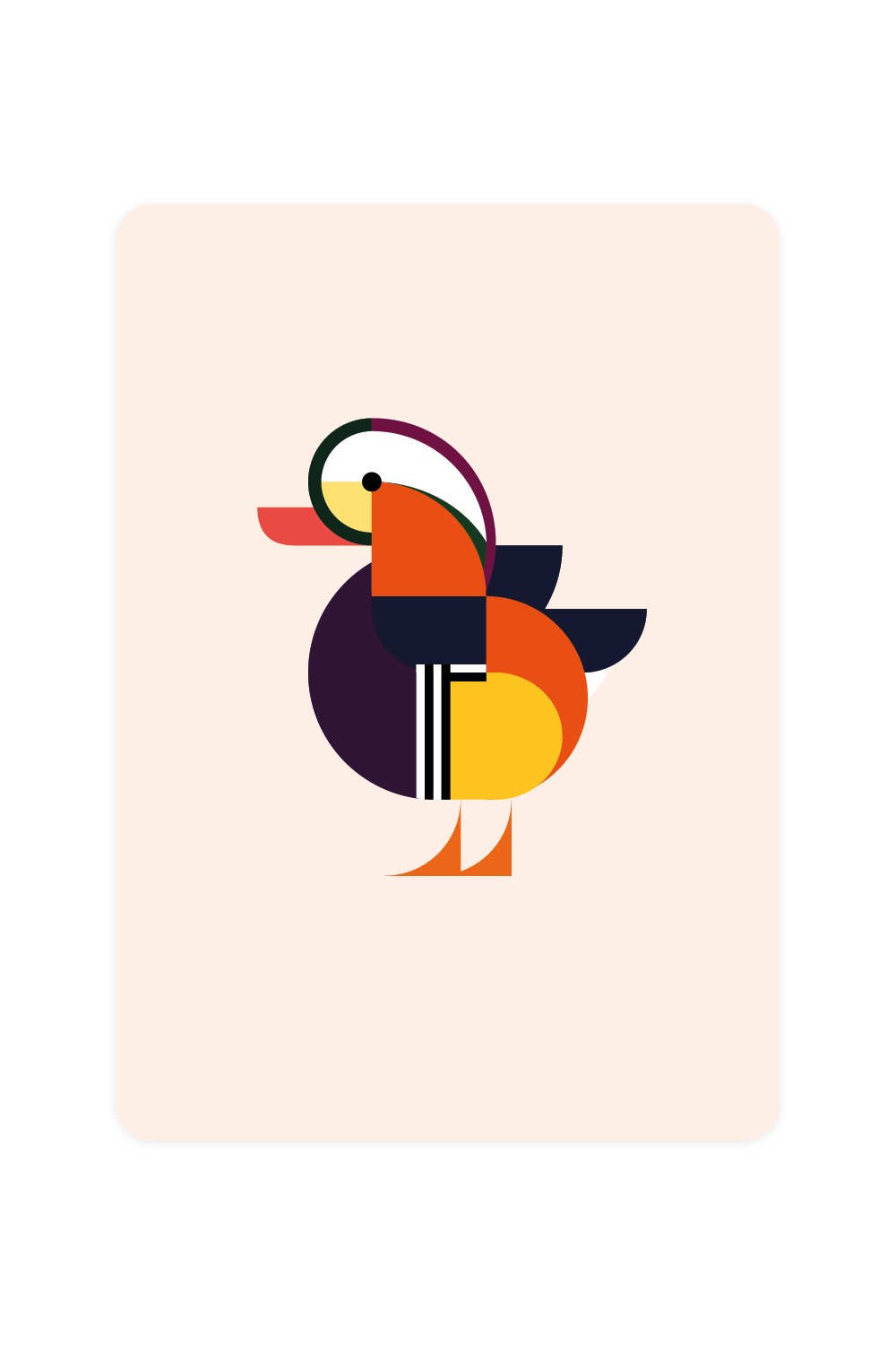 Postcard with mandarin duck