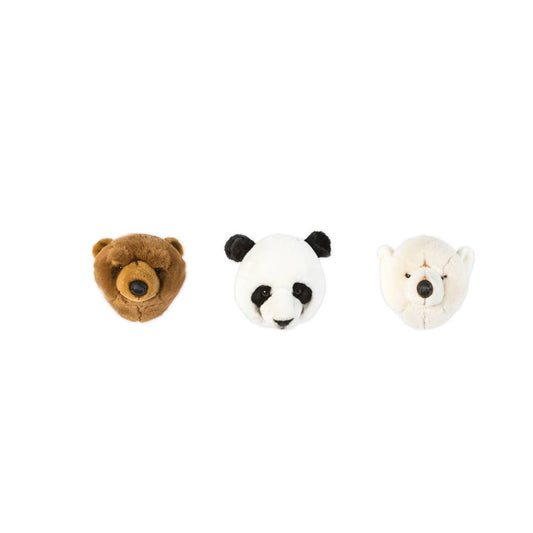 Mini DĂ©coration Murale Peluche TĂȘtes d'Animaux : Coffret Ours - Wild & Soft