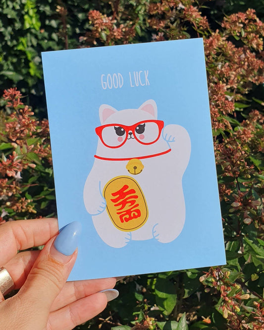 Carte Postale Chat Chanceux « Good Luck »