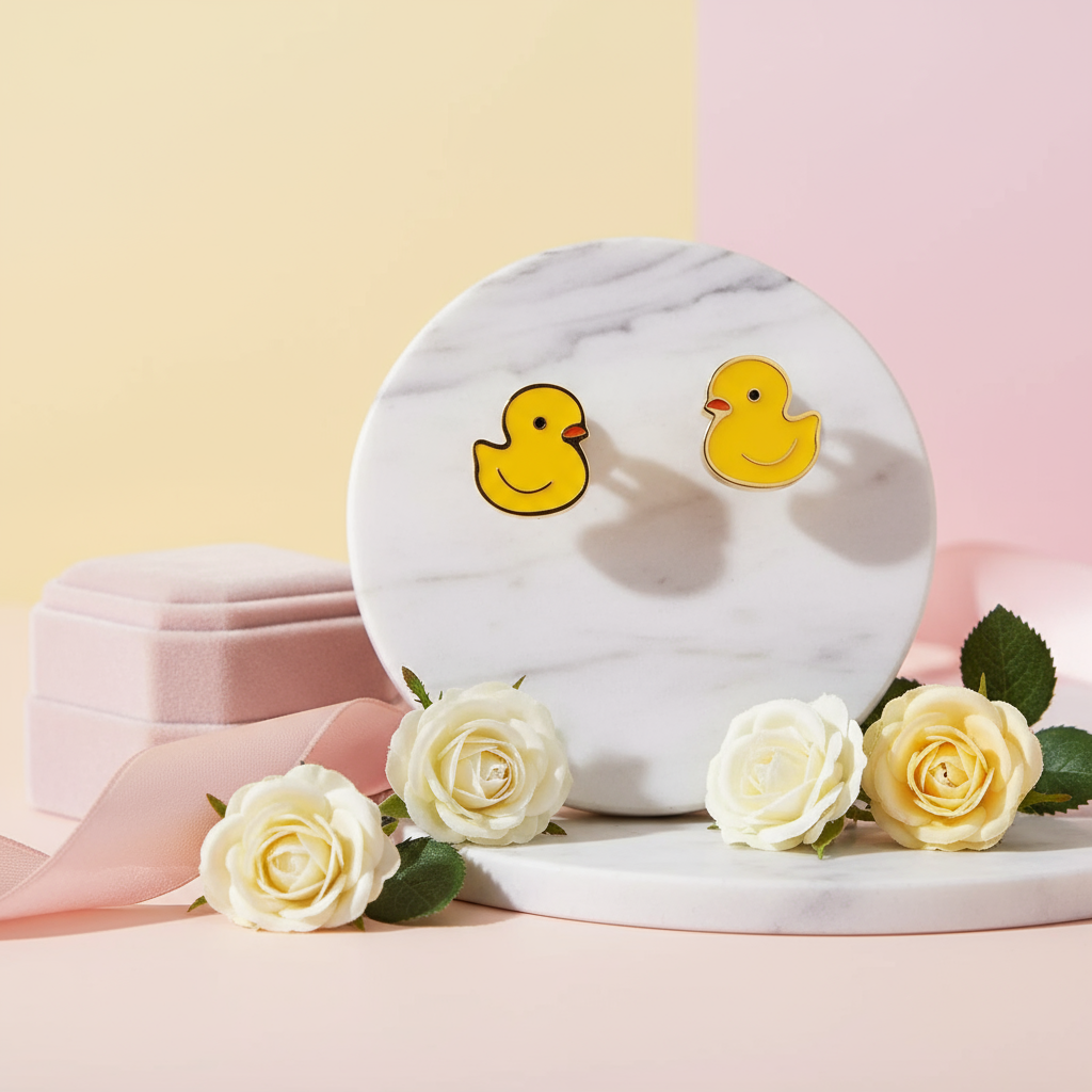 Κίτρινα σκουλαρίκια πάπιας