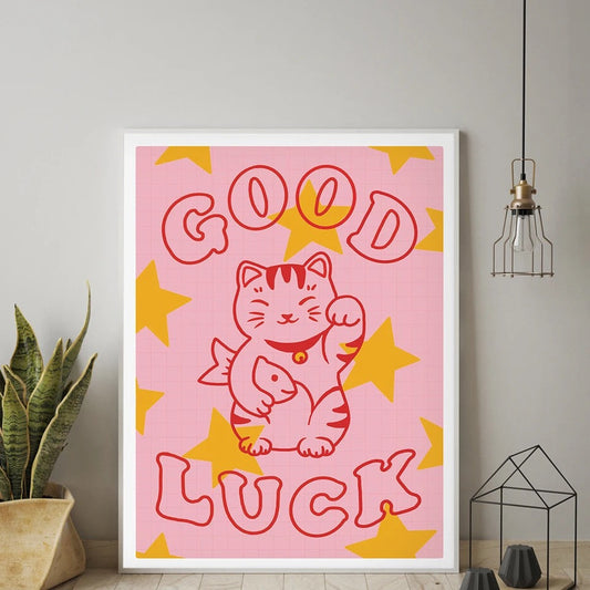artprint chat chanceux good luck lcc
