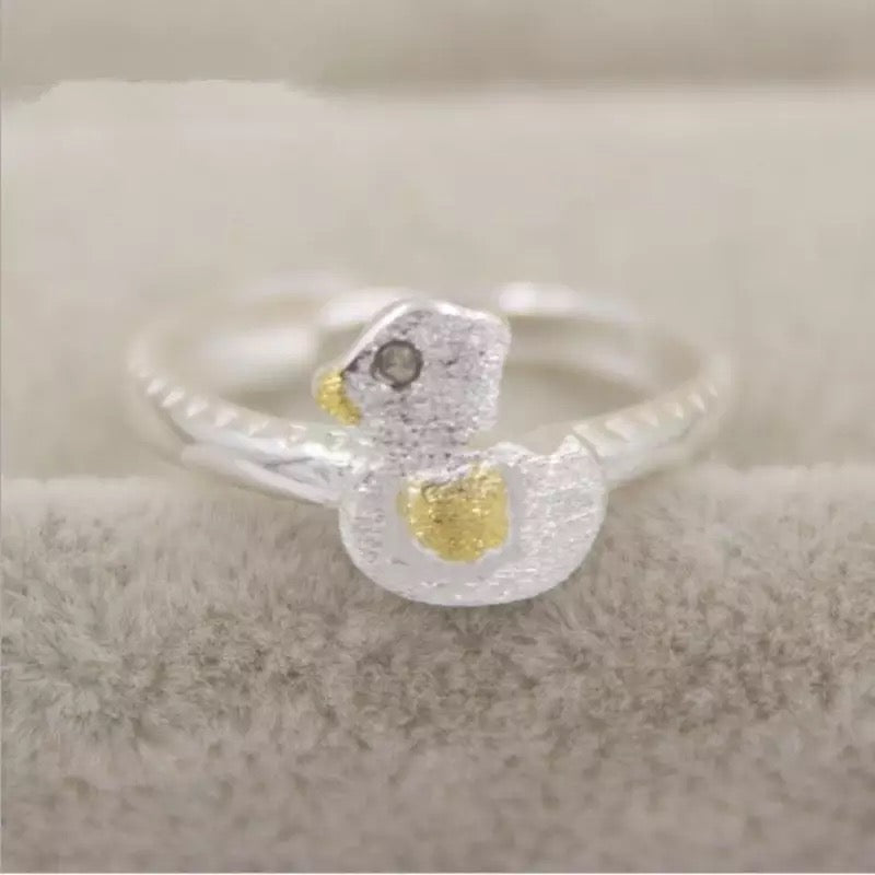 bague canard argent