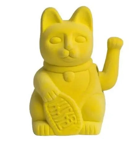 chat chanceux jaune velour lcc